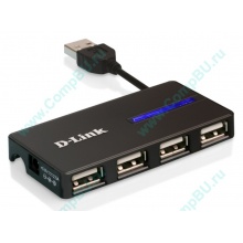 Карманный USB 2.0 концентратор D-Link DUB-104 в Электрогорске, USB хаб DLink DUB104 (Электрогорск)