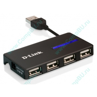 Карманный USB 2.0 концентратор D-Link DUB-104 в Электрогорске, USB хаб DLink DUB104 (Электрогорск)