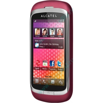Красно-розовый телефон Alcatel One Touch 818 (Электрогорск)