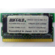 Модуль памяти 512Mb DDR microDIMM BUFFALO DM333-D512/MC-FJ в Электрогорске, DDR333 (PC2700) в Электрогорске, CL2.5 в Электрогорске, 172-pin (Электрогорск)